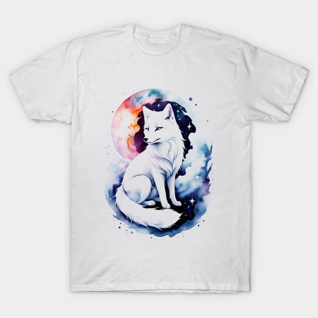 Watercolor Arctic Fox T-Shirt by ArtisanEcho